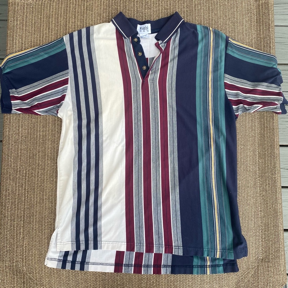 Whitefish Bay Men’s Striped Polo Shirt Size Medium